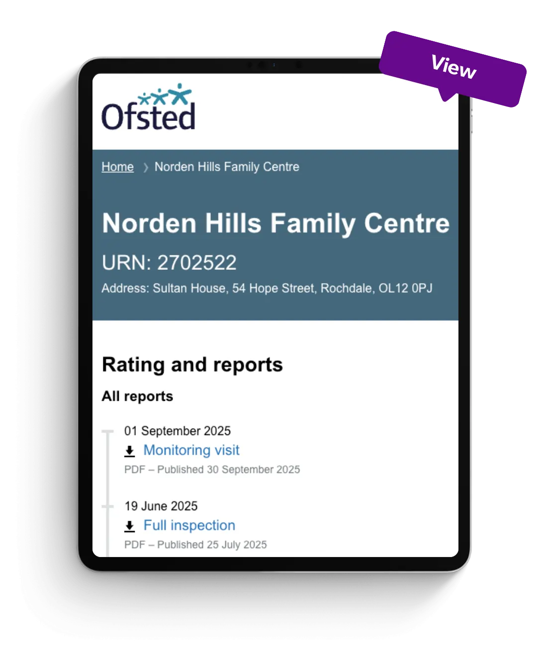 our ofsted report